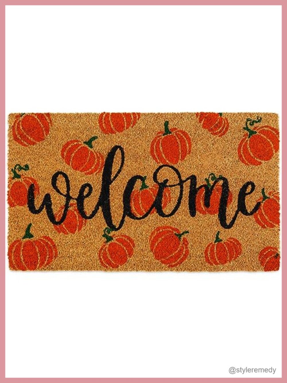 Fall Pumpkin Coir Doormat Welcome 16.5x29 Inch Farmhouse Style